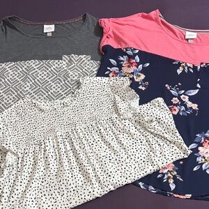 Floral and Patterned Tops Set